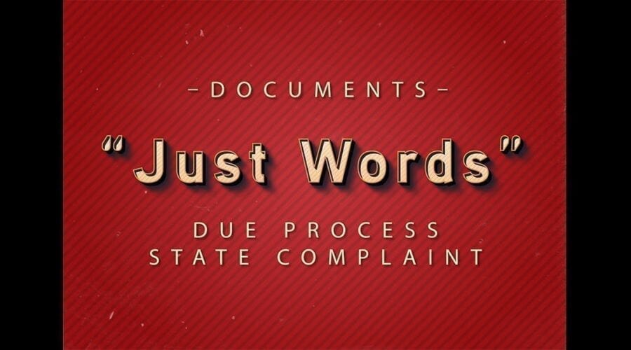 Due Process and State Complaints Documents: “Just Words”